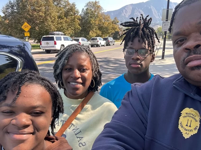 Colorado Family Vacation with mountains in the background