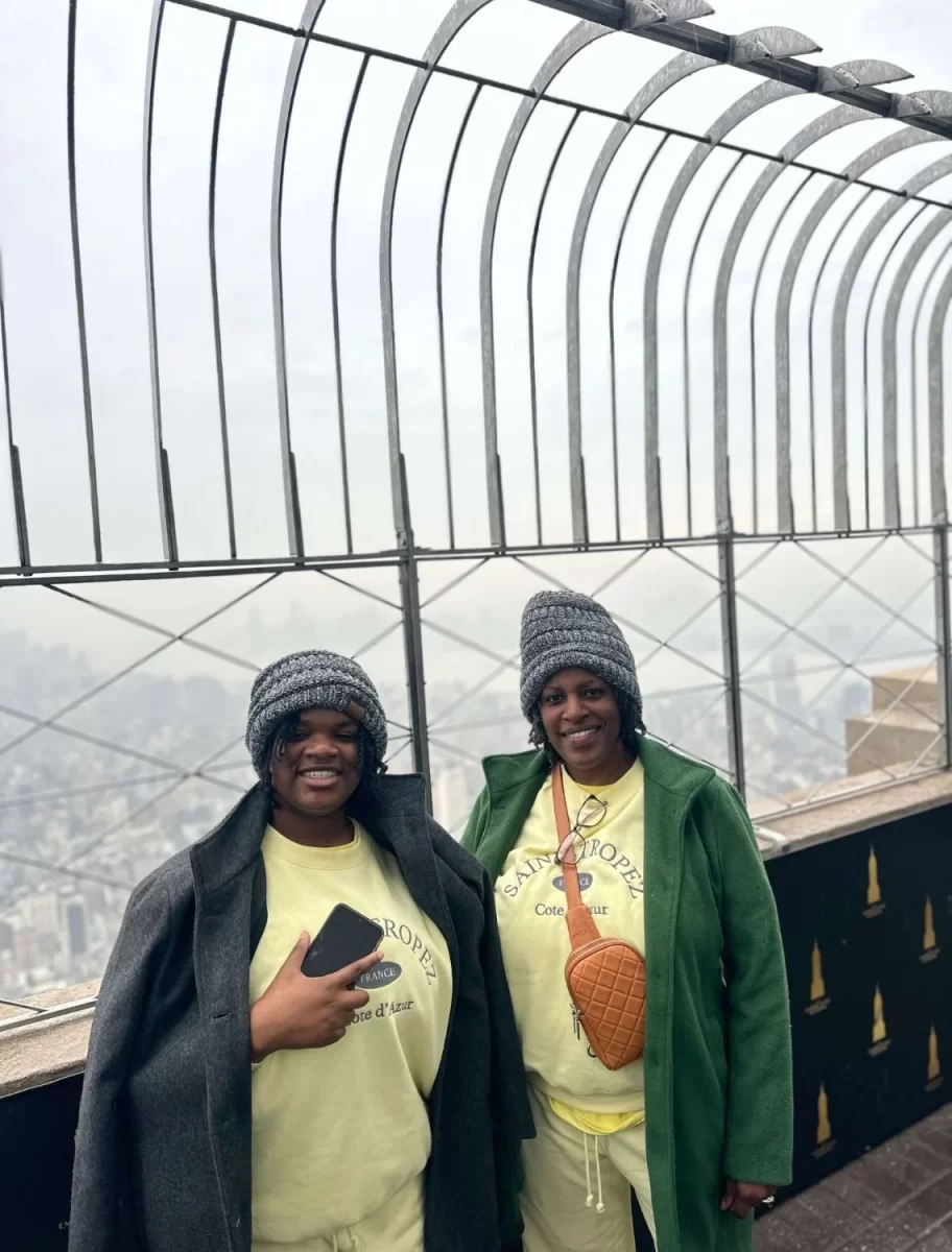 mother and daughter on the 86th floor of the Empire State Building
