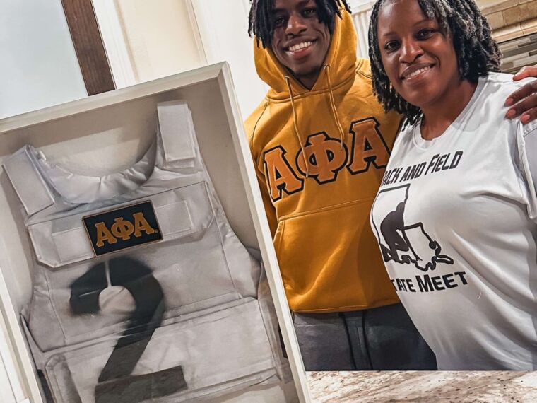 a mother with her Alpha Phi Alpha son