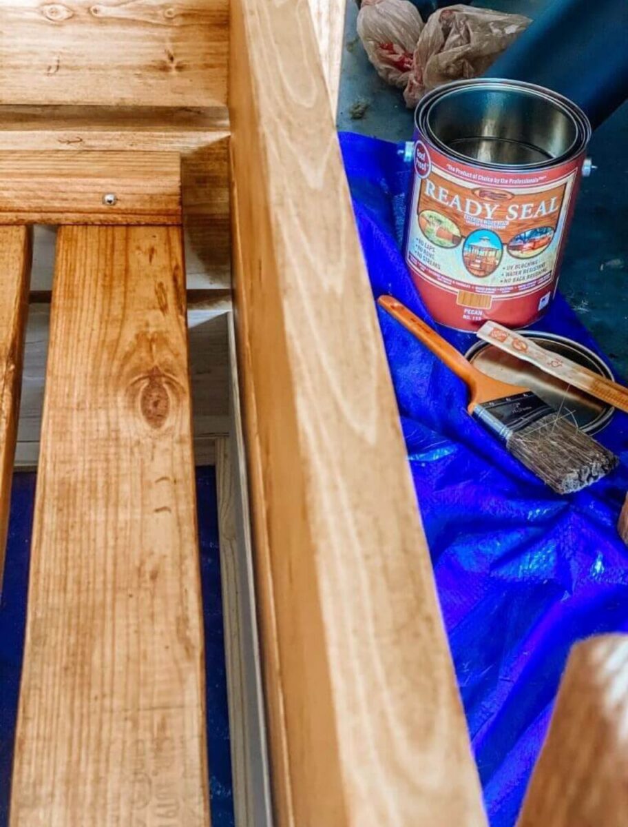 stained patio chair