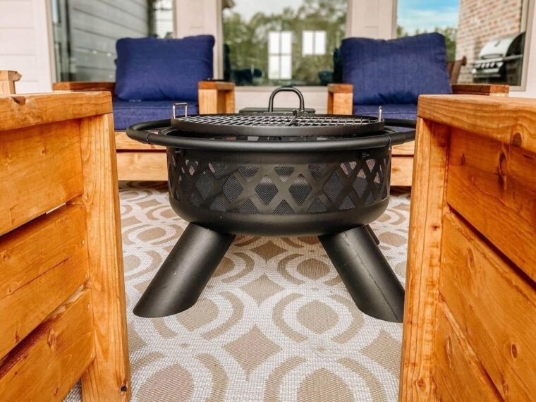 patio fire pit and furniture